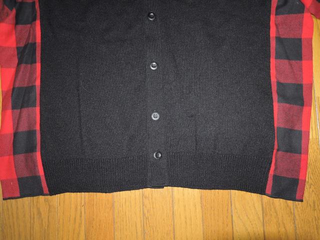 HYSTERIC GLAMOUR ヒステリックグラマー HYSTERIC!刺繍 カーディガン XL 黒 ブロックチェック切替ニット < ブランド HYSTERIC GLAMOUR ヒステリックグラマー HYSTERIC!刺繍 カーディガン XL 黒 ブロックチェック切替ニット < ブランドの