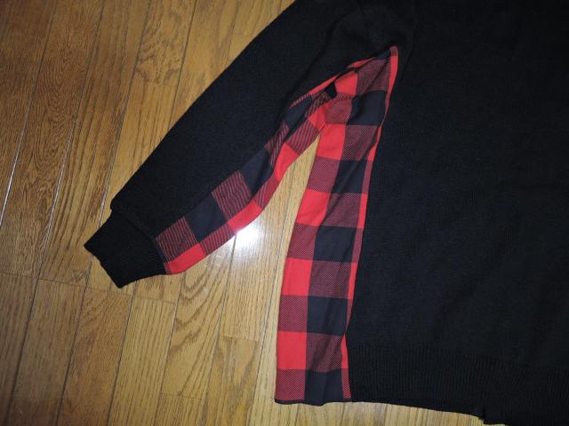 HYSTERIC GLAMOUR ヒステリックグラマー HYSTERIC!刺繍 カーディガン XL 黒 ブロックチェック切替ニット < ブランド HYSTERIC GLAMOUR ヒステリックグラマー HYSTERIC!刺繍 カーディガン XL 黒 ブロックチェック切替ニット < ブランドの