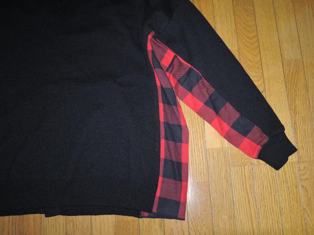 HYSTERIC GLAMOUR ヒステリックグラマー HYSTERIC!刺繍 カーディガン XL 黒 ブロックチェック切替ニット < ブランド HYSTERIC GLAMOUR ヒステリックグラマー HYSTERIC!刺繍 カーディガン XL 黒 ブロックチェック切替ニット < ブランドの