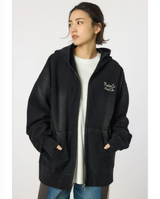 ロデオクラウンズ★ 【UNISEX】加工ジップパーカー(ブラック) < ブランド ロデオクラウンズ★ 【UNISEX】加工ジップパーカー(ブラック) < ブランドの