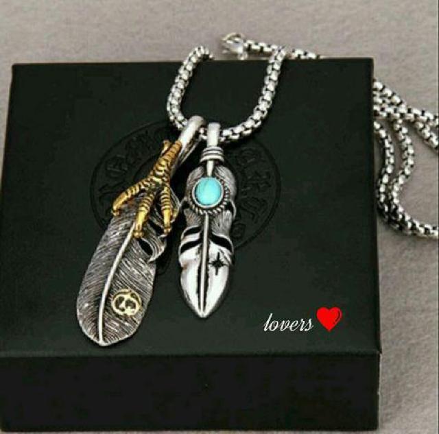 送料無料クロムシルバー2フェザー羽根ネックレス手首にブレス < 女性アクセサリー/時計  送料無料クロムシルバー2フェザー羽根ネックレス手首にブレス  < 女性アクセサリー/時計の