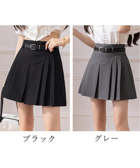 送料無料 新品 プリーツスカート ミニ丈 ベルト付き < 女性ファッション  送料無料 新品 プリーツスカート ミニ丈 ベルト付き < 女性ファッションの