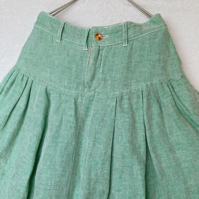 日本製 麻綿 メルシーボーク ライトグリーン サルエルパンツ バウンドコーデ 0サイズ N2m < ブランド 日本製 麻綿 メルシーボーク ライトグリーン サルエルパンツ バウンドコーデ 0サイズ N2m < ブランドの