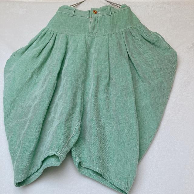 日本製 麻綿 メルシーボーク ライトグリーン サルエルパンツ バウンドコーデ 0サイズ N2m < ブランド 日本製 麻綿 メルシーボーク ライトグリーン サルエルパンツ バウンドコーデ 0サイズ N2m < ブランドの