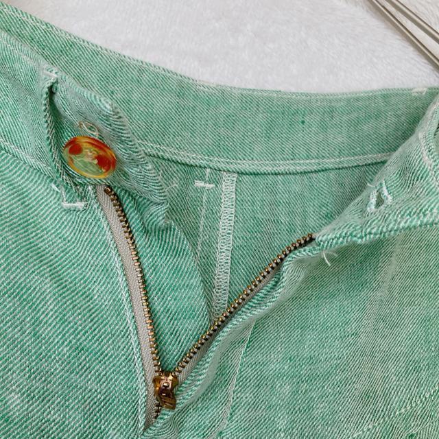 日本製 麻綿 メルシーボーク ライトグリーン サルエルパンツ バウンドコーデ 0サイズ N2m < ブランド 日本製 麻綿 メルシーボーク ライトグリーン サルエルパンツ バウンドコーデ 0サイズ N2m < ブランドの