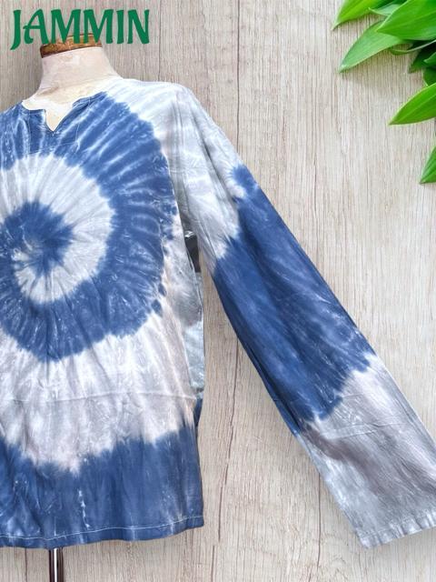 ぐるぐるタイダイクルタ ヒッピー エスニック アジアン 長袖 個性派 アフリカン < 男性ファッション ぐるぐるタイダイクルタ ヒッピー エスニック アジアン 長袖 個性派 アフリカン < 男性ファッションの