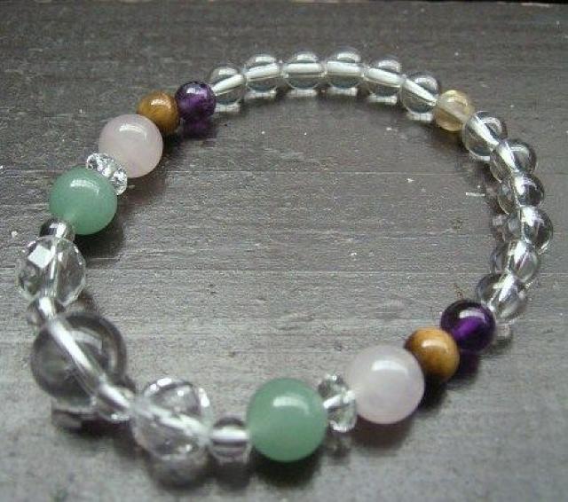 カット水晶xアベンチュリンxローズクォーツxタイガーアイ < 男性アクセサリー/時計  カット水晶xアベンチュリンxローズクォーツxタイガーアイ < 男性アクセサリー/時計の