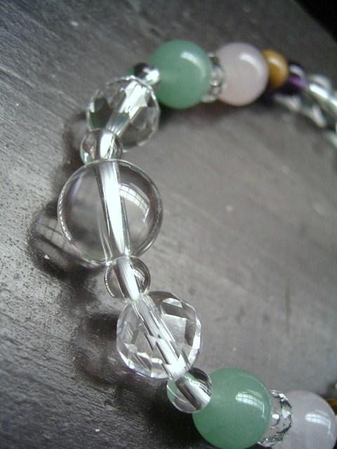 カット水晶xアベンチュリンxローズクォーツxタイガーアイ < 男性アクセサリー/時計  カット水晶xアベンチュリンxローズクォーツxタイガーアイ < 男性アクセサリー/時計の