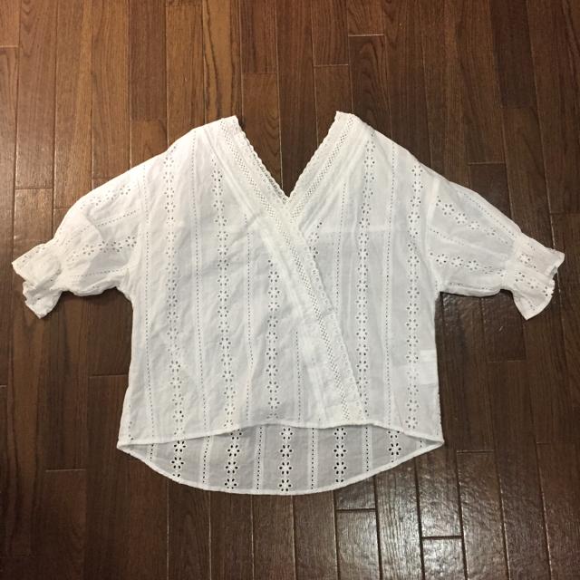 Vis コットン100% ゆったりホワイトレースのトップス < 女性ファッション  Vis コットン100% ゆったりホワイトレースのトップス  < 女性ファッションの