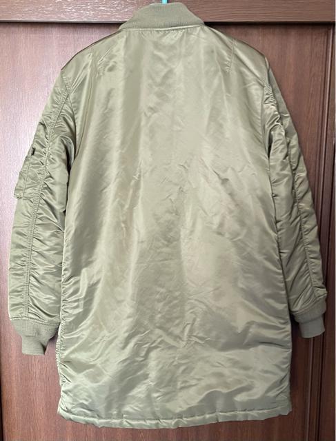 美品 ALPHA INDUSTRIES INC アルファ ロング MA-1 ミリタリーカーキ Sサイズ ダウン ロングジャケット < ブランド  美品 ALPHA INDUSTRIES INC アルファ ロング MA-1 ミリタリーカーキ Sサイズ ダウン ロングジャケット < ブランドの