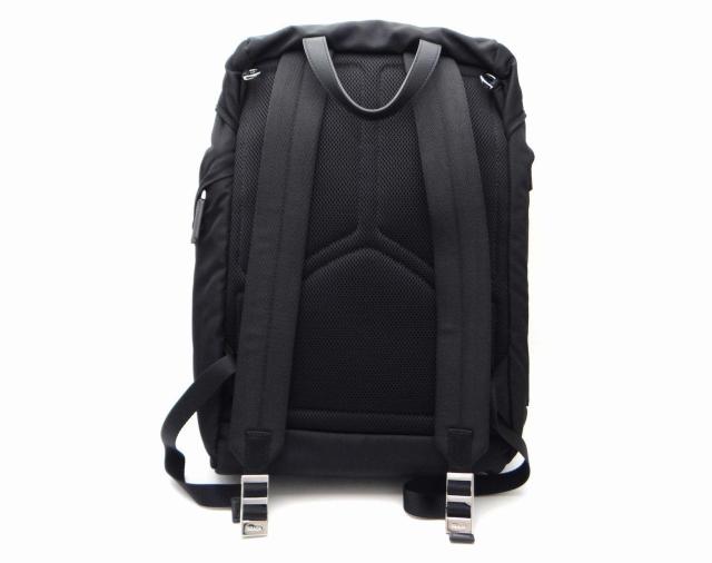 PRADA プラダ 2VZ135 TESSUTO CHARACT ロゴワッペン リュック  バックパック ブラック<美品> < ブランド  PRADA プラダ 2VZ135 TESSUTO CHARACT ロゴワッペン リュック  バックパック ブラック<美品> < ブランドの