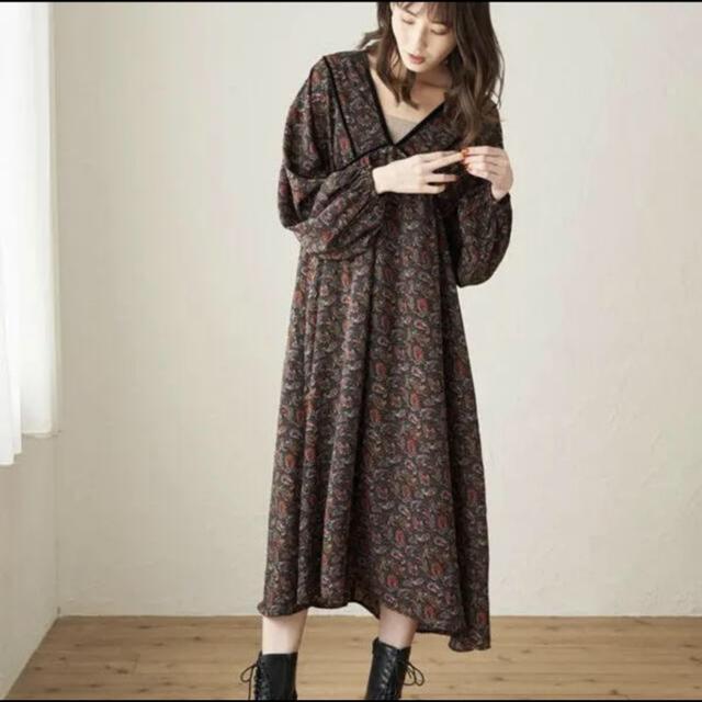 新品 novem 9 ペイズリーワンピース ブラック < 女性ファッション  新品 novem 9 ペイズリーワンピース ブラック  < 女性ファッションの