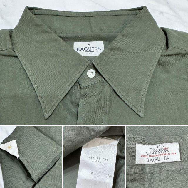 バグッタBAGUTTAメンズシャツ#40カーキ < 男性ファッション  バグッタBAGUTTAメンズシャツ#40カーキ < 男性ファッションの
