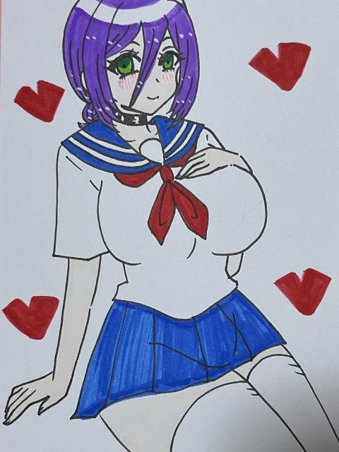 自作イラスト チェンソーマン レゼ ハガキサイズ 制服セーラー服コスプレH < アニメ/コミック/キャラクター 自作イラスト チェンソーマン レゼ ハガキサイズ 制服セーラー服コスプレH < アニメ/コミック/キャラクターの