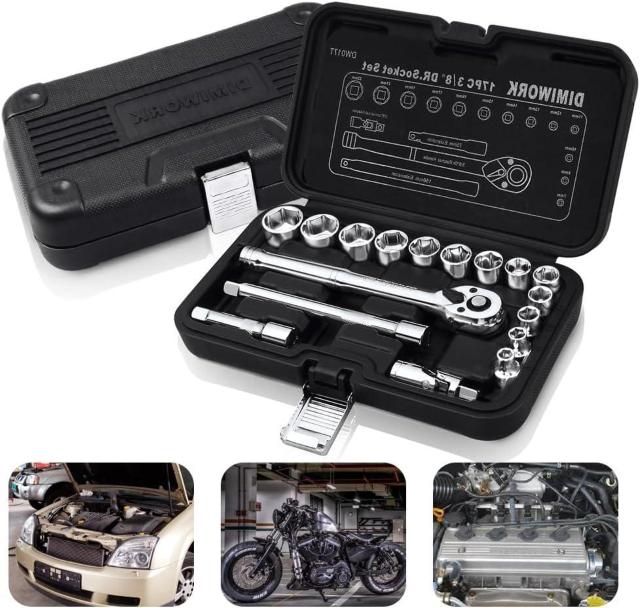 ソケットレンチセット 17点 車レンチ スリーブ ラチェットレンチ 差込角9.5mm(3/8インチ) < 自動車/バイク ソケットレンチセット 17点 車レンチ スリーブ ラチェットレンチ 差込角9.5mm(3/8インチ) < 自動車/バイク