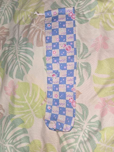 ★新品白水色市松模様×花柄リコーダー入れ巾着袋 < キッズ/ベビー  ★新品白水色市松模様×花柄リコーダー入れ巾着袋  < キッズ/ベビーの