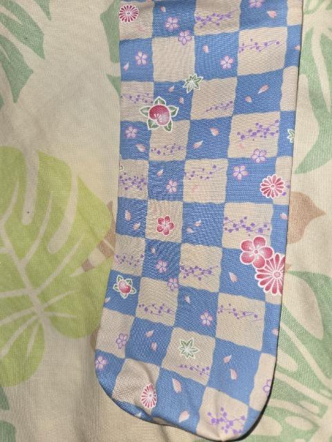 ★新品白水色市松模様×花柄リコーダー入れ巾着袋 < キッズ/ベビー  ★新品白水色市松模様×花柄リコーダー入れ巾着袋 < キッズ/ベビーの