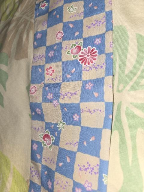 ★新品白水色市松模様×花柄リコーダー入れ巾着袋 < キッズ/ベビー  ★新品白水色市松模様×花柄リコーダー入れ巾着袋 < キッズ/ベビーの