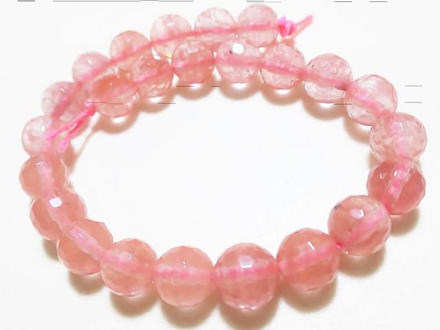 天然石★チェリークォーツ 8mm128面カット 半連 < 女性アクセサリー/時計  天然石★チェリークォーツ 8mm128面カット 半連  < 女性アクセサリー/時計の
