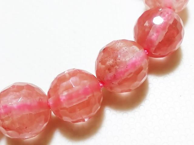 天然石★チェリークォーツ 8mm128面カット 半連 < 女性アクセサリー/時計  天然石★チェリークォーツ 8mm128面カット 半連 < 女性アクセサリー/時計の