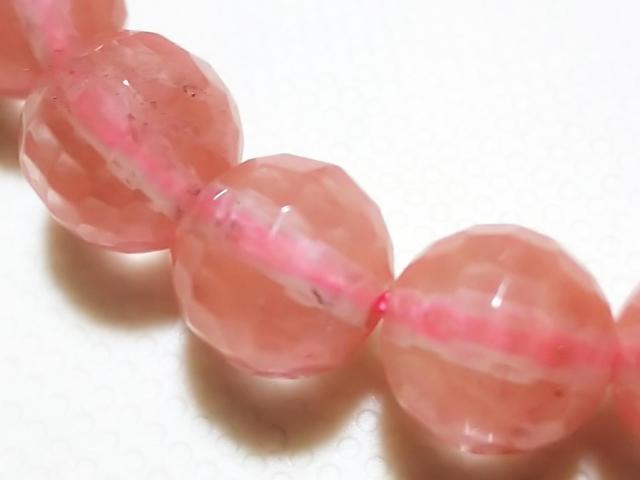 天然石★チェリークォーツ 8mm128面カット 半連 < 女性アクセサリー/時計  天然石★チェリークォーツ 8mm128面カット 半連 < 女性アクセサリー/時計の