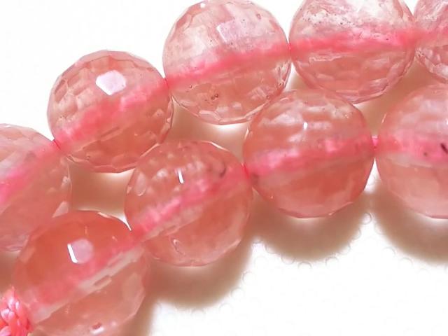 天然石★チェリークォーツ 8mm128面カット 半連 < 女性アクセサリー/時計  天然石★チェリークォーツ 8mm128面カット 半連 < 女性アクセサリー/時計の