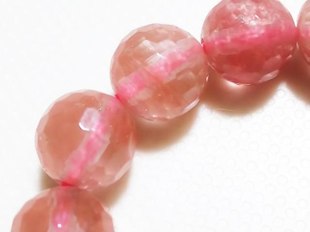 天然石★チェリークォーツ 8mm128面カット 半連 < 女性アクセサリー/時計  天然石★チェリークォーツ 8mm128面カット 半連 < 女性アクセサリー/時計の