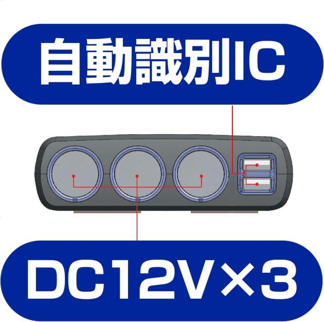 セイワ(SEIWA) 車内用品 DC/DCコンバーター 24V車専用 12V出力 USBポート 2口 12Vソケット穴 3連 < 自動車/バイク セイワ(SEIWA) 車内用品 DC/DCコンバーター 24V車専用 12V出力 USBポート 2口 12Vソケット穴 3連 < 自動車/バイク