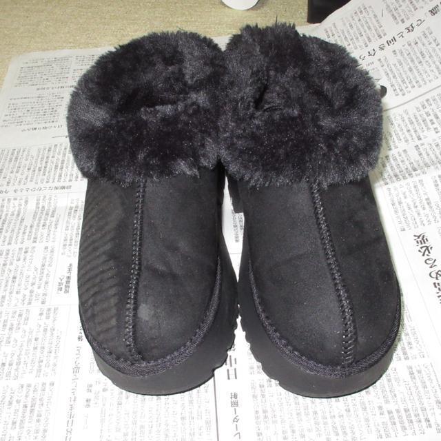 AZUL BY MOUSSYアズールバイマウジー*厚底ムートンヒールデザインスリッポン*ショートブーツ*ムートンブーツ(ブラック) < ブランド AZUL BY MOUSSYアズールバイマウジー*厚底ムートンヒールデザインスリッポン*ショートブーツ*ムートンブーツ(ブラック) < ブランドの