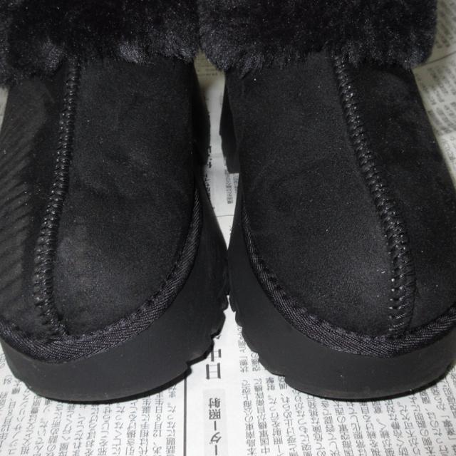 AZUL BY MOUSSYアズールバイマウジー*厚底ムートンヒールデザインスリッポン*ショートブーツ*ムートンブーツ(ブラック) < ブランド AZUL BY MOUSSYアズールバイマウジー*厚底ムートンヒールデザインスリッポン*ショートブーツ*ムートンブーツ(ブラック) < ブランドの