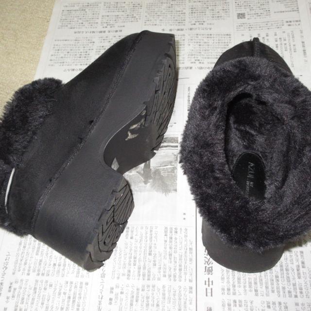 AZUL BY MOUSSYアズールバイマウジー*厚底ムートンヒールデザインスリッポン*ショートブーツ*ムートンブーツ(ブラック) < ブランド AZUL BY MOUSSYアズールバイマウジー*厚底ムートンヒールデザインスリッポン*ショートブーツ*ムートンブーツ(ブラック) < ブランドの