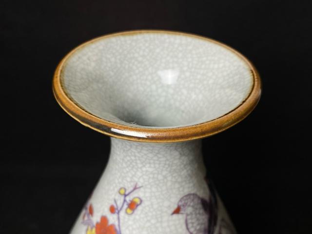 【中国古玩】粉彩 花鳥文 貫入 瓢型 花瓶 大清乾隆年 骨董 唐物 陶磁器 旧家蔵出 中国 貫入花瓶 花卉花鳥図 飾壺 古美術 < インテリア/ライフ 【中国古玩】粉彩 花鳥文 貫入 瓢型 花瓶 大清乾隆年 骨董 唐物 陶磁器 旧家蔵出 中国 貫入花瓶 花卉花鳥図 飾壺 古美術 < インテリア/ライフの