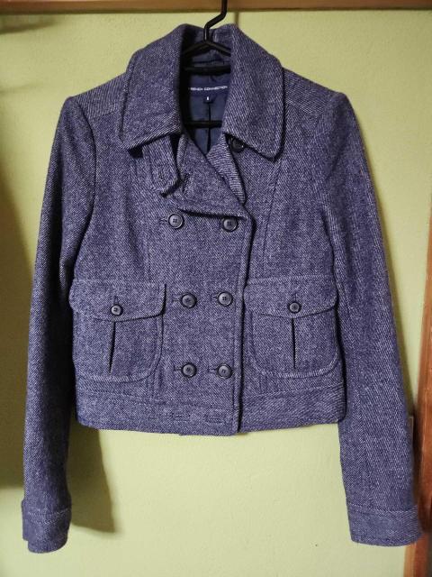 FRENCH CONNECTION フレンチコネクション レディース ショート丈ジャケット ピーコート風 紺色系 サイズ6 < 女性ファッション FRENCH CONNECTION フレンチコネクション レディース ショート丈ジャケット ピーコート風 紺色系 サイズ6 < 女性ファッションの