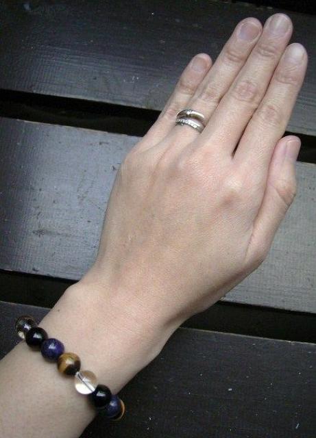 オニキスxラピスラズリxタイガーアイx水晶ブレスレット < 女性アクセサリー/時計 オニキスxラピスラズリxタイガーアイx水晶ブレスレット < 女性アクセサリー/時計の