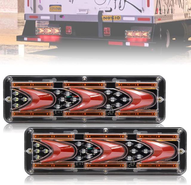 LED トラック テールランプ 24V シーケンシャル 流れる ウィンカー 左右2個セット < 自動車/バイク LED トラック テールランプ 24V シーケンシャル 流れる ウィンカー 左右2個セット < 自動車/バイク