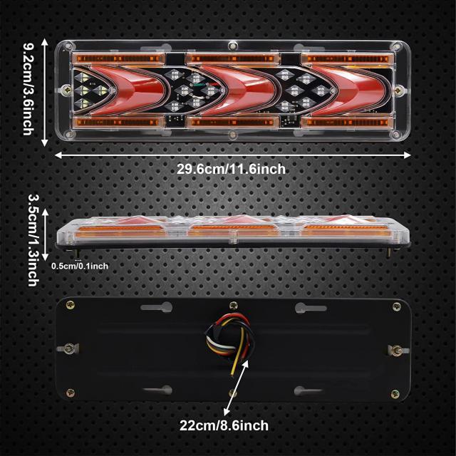 LED トラック テールランプ 24V シーケンシャル 流れる ウィンカー 左右2個セット < 自動車/バイク LED トラック テールランプ 24V シーケンシャル 流れる ウィンカー 左右2個セット < 自動車/バイク