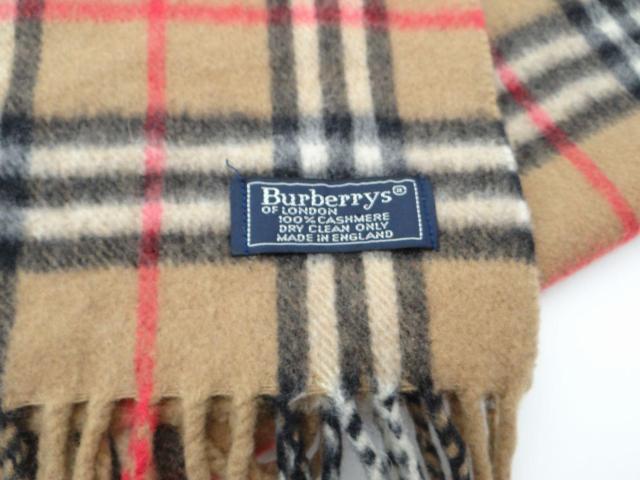 Burberrys �o�[�o���[ �m�o�`�F�b�N �J�V�~�� �}�t���[ �u���E���n��USED���y���������z �� �u�����h�� 