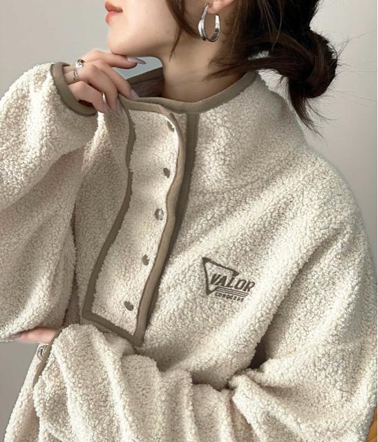 新品☆Java(ジャバ)パイピングスタンドボアブルゾン フリース☆W < 女性ファッション 新品☆Java(ジャバ)パイピングスタンドボアブルゾン フリース☆W < 女性ファッションの