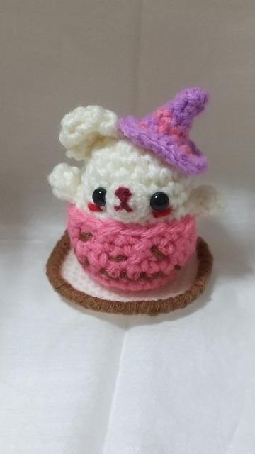 ハロウィンおばけかぼちゃ魔女ハットくま編みぐるみ(コスター付き) < ペット/手芸/園芸  ハロウィンおばけかぼちゃ魔女ハットくま編みぐるみ(コスター付き)  < ペット/手芸/園芸の