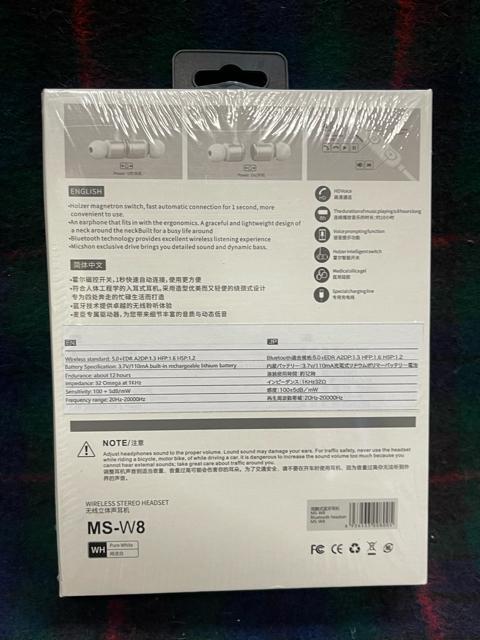 ワイヤレス ステレオイヤホン ネックバンドスタイル MS-W8 WIRELESS ホワイト ワイヤレスイヤホン ステレオヘッド < 家電/AV ワイヤレス ステレオイヤホン ネックバンドスタイル MS-W8 WIRELESS ホワイト ワイヤレスイヤホン ステレオヘッド < 家電/AVの