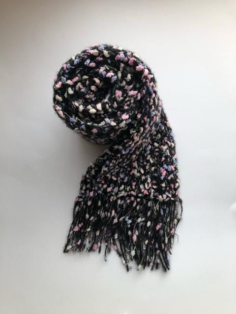 ハンドメイド マフラー カラフルパフ ガーリー ブラック < 女性ファッション  ハンドメイド マフラー カラフルパフ ガーリー ブラック  < 女性ファッションの