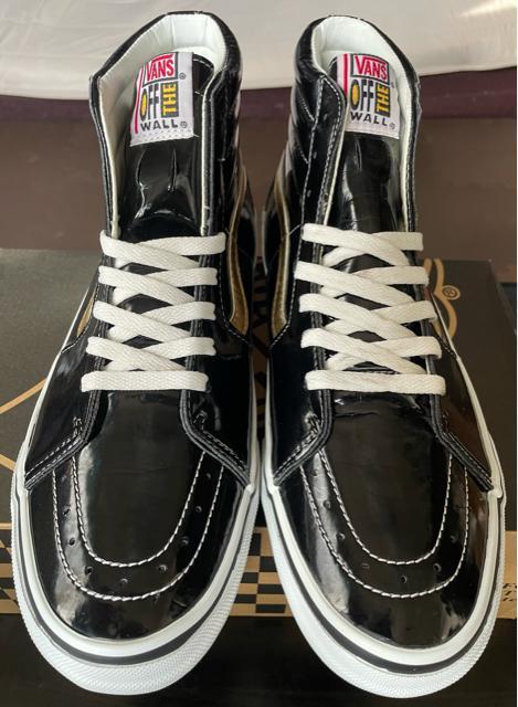 美品 デッドストック VANS SK8-HI V38PT スケートハイ エナメル ブラック×ゴールド US12 30cm 旧ロゴ < ブランド  美品 デッドストック VANS SK8-HI V38PT スケートハイ エナメル ブラック×ゴールド US12 30cm 旧ロゴ < ブランドの