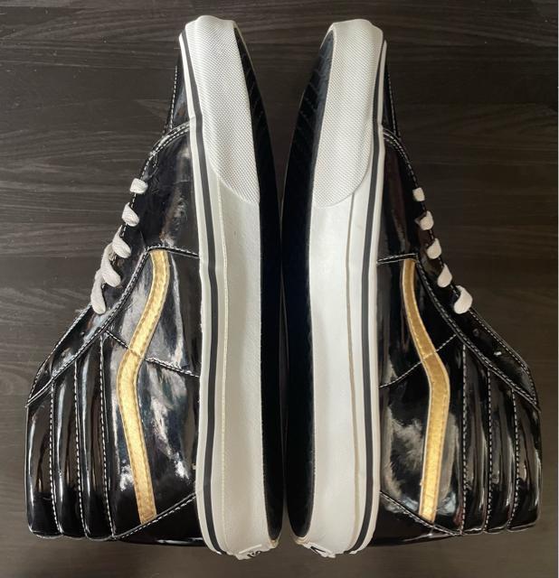 美品 デッドストック VANS SK8-HI V38PT スケートハイ エナメル ブラック×ゴールド US12 30cm 旧ロゴ < ブランド  美品 デッドストック VANS SK8-HI V38PT スケートハイ エナメル ブラック×ゴールド US12 30cm 旧ロゴ < ブランドの
