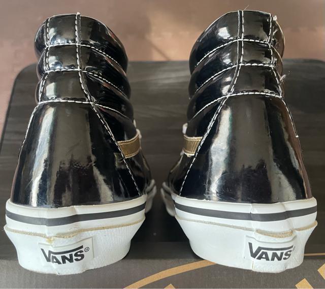 美品 デッドストック VANS SK8-HI V38PT スケートハイ エナメル ブラック×ゴールド US12 30cm 旧ロゴ < ブランド  美品 デッドストック VANS SK8-HI V38PT スケートハイ エナメル ブラック×ゴールド US12 30cm 旧ロゴ < ブランドの