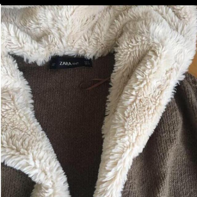 ZARA コート ファーフード付ロングカーディガン コーディガン フリーサイズ < 女性ファッション  ZARA コート ファーフード付ロングカーディガン コーディガン フリーサイズ < 女性ファッションの