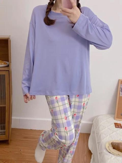 超お買い得1890円★カジュアルチューリップ&プレイドプリントパジャマセット Lサイズ相当(Sサイズ表示) < 女性ファッション  超お買い得1890円★カジュアルチューリップ&プレイドプリントパジャマセット Lサイズ相当(Sサイズ表示) < 女性ファッションの