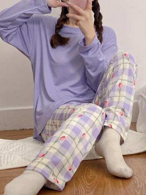 超お買い得1890円★カジュアルチューリップ&プレイドプリントパジャマセット Lサイズ相当(Sサイズ表示) < 女性ファッション  超お買い得1890円★カジュアルチューリップ&プレイドプリントパジャマセット Lサイズ相当(Sサイズ表示) < 女性ファッションの