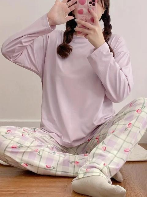 超お買い得1890円★カジュアルチューリップ&プレイドプリントパジャマセット Lサイズ相当(Sサイズ表示) < 女性ファッション  超お買い得1890円★カジュアルチューリップ&プレイドプリントパジャマセット Lサイズ相当(Sサイズ表示) < 女性ファッションの