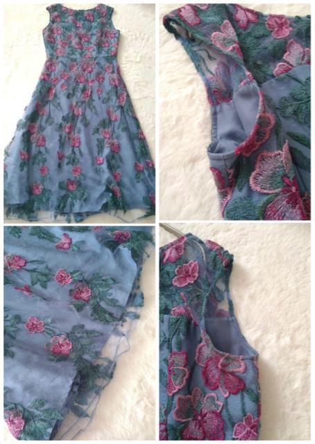 gracecontinentalグレースコンチネンタルチュールフラワーワンピースドレスシースルーブルー刺繍青結婚式二次会パーティー < ブランド gracecontinentalグレースコンチネンタルチュールフラワーワンピースドレスシースルーブルー刺繍青結婚式二次会パーティー < ブランドの