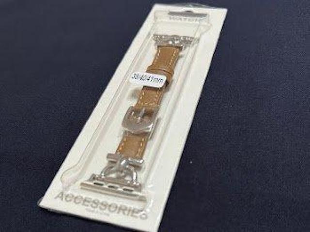Apple Watch バンド 合皮 38/40/41mm ライトブラウン+シルバー < 女性アクセサリー/時計 Apple Watch バンド 合皮 38/40/41mm ライトブラウン+シルバー < 女性アクセサリー/時計の